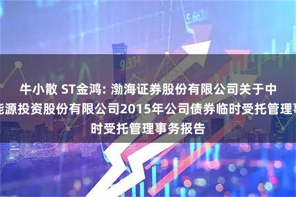 牛小散 ST金鸿: 渤海证券股份有限公司关于中油金鸿能源投资股份有限公司2015年公司债券临时受托管理事务报告