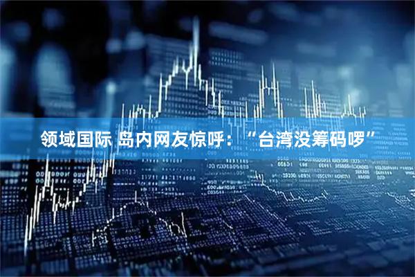 领域国际 岛内网友惊呼：“台湾没筹码啰”