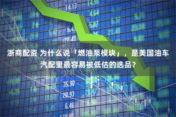 浙商配资 为什么说「燃油泵模块」，是美国油车汽配里最容易被低估的选品？